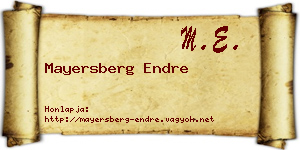 Mayersberg Endre névjegykártya